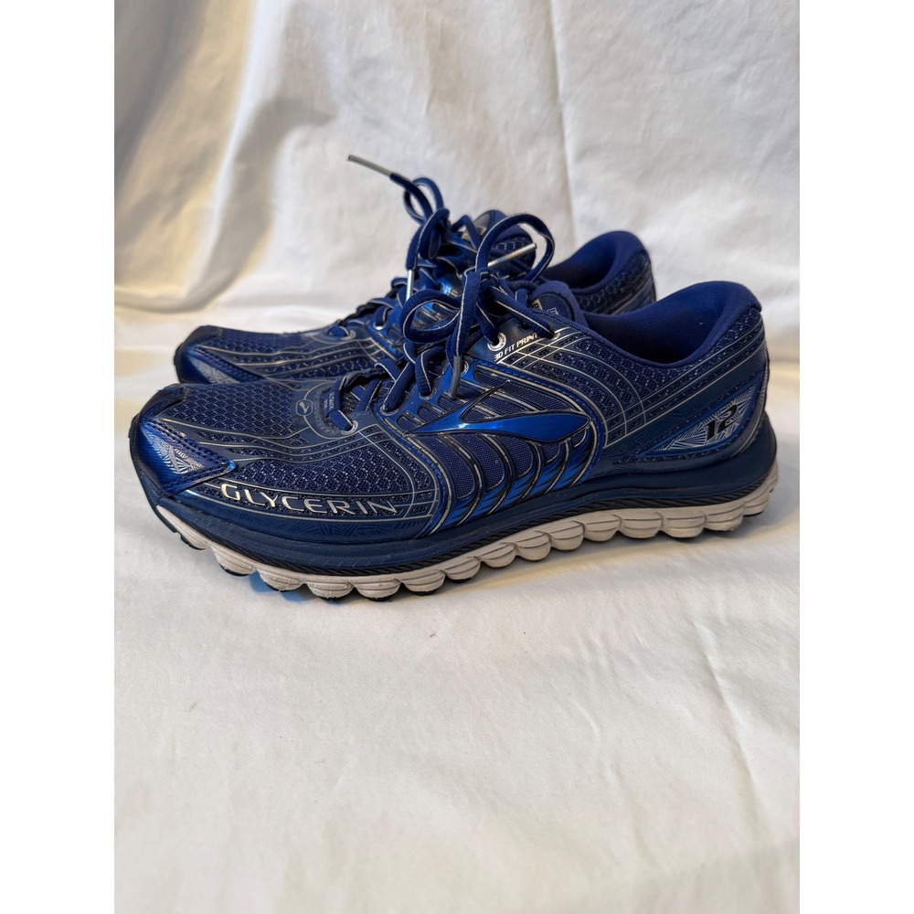 Brooks Glycerin 12 Mens Running Shoes Blue Silver Wide 2E 1101672E418 Size 9‎